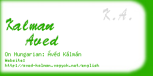 kalman aved business card